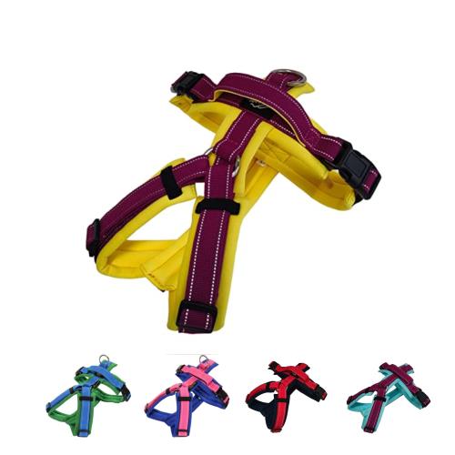 Hakusan ゼロハーネス 負担軽減 犬用ハーネス サイズ調整可 簡単着脱 夜間反射材 軽量 通気 ハンドル付き ネームプレート XXS サイズ イエロー×パープルの通販は 5,342円