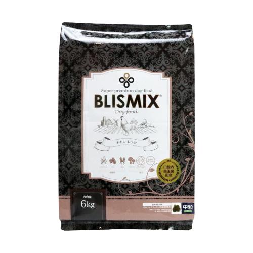 ブリスミックス チキンレシピ 中粒 6kg BLISMIX ドッグフード 鶏 乳酸菌 成犬 子犬 高齢犬 ドライフードの通販は