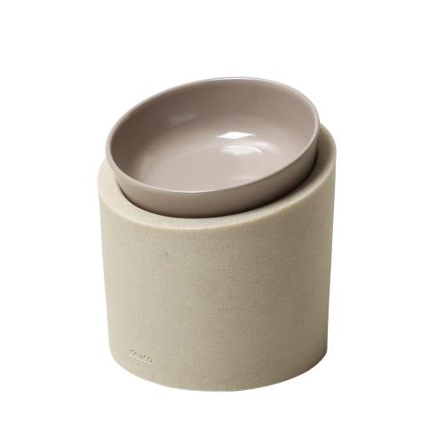ideaco (イデアコ) ペットボウル 餌 入れ スタンド 傾斜 付き 犬 猫 食器 140ml Pet Feeder Food / High stone sand white ( ペットフィーダー フード ボウル / 高 / ストーンサンドホワイト )の通販は 6,930円