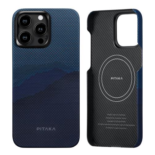 「PITAKA」 iPhone 15 Pro Max 用 ケース アラミド繊維製 MagSafe対応 超極薄・超軽量 カーボン風 ワイヤレス充電対応 ミニマリスト シンプル デザイン (1500D 山）の通販はその他家電