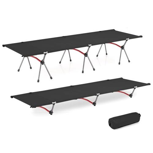 キャンプベッド折りたたみベッドコットン軽量・堅牢・静音・防水折りたたみ可能・高/低の切り替えが可能耐荷重150kg釣り野外防災(ブラック)です