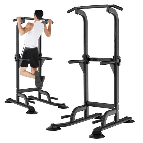 Supaliss 懸垂 懸垂マシン ぶら下がり健康器 懸垂バー コンパクト/10段調節/耐荷重150kg チンニングスタンド 筋トレ 背筋 腹筋 大胸筋 懸垂機 (黒)