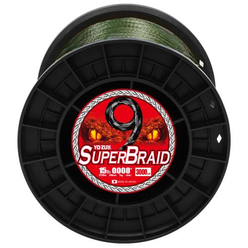 YO-ZURI PEライン スーパーブレイド 9 3000YDS 15Lbs カラー:ダークグリーン