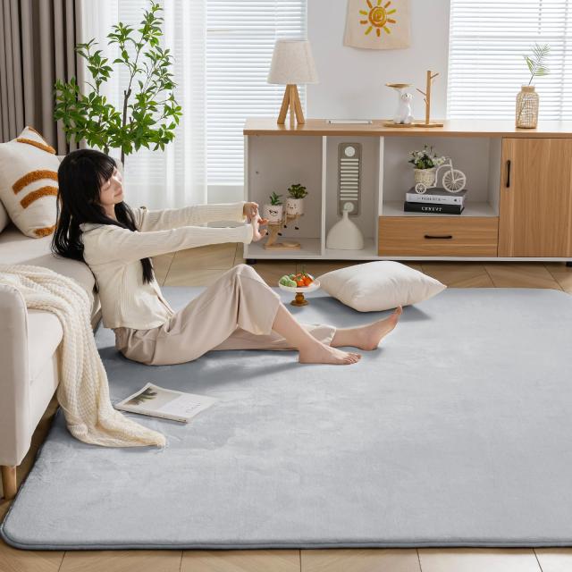 Keusnix ラグ カーペット 低反発 ラグマット 極厚25mm 絨毯 厚手 185x185cm 約2畳 滑り止め付 抗菌・防ダニ加工 オールシーズン快適 リビングマット ふわっと手触り じゅうたん こたつマット 床暖房・ホットカーペット対応 グレー 8,545円