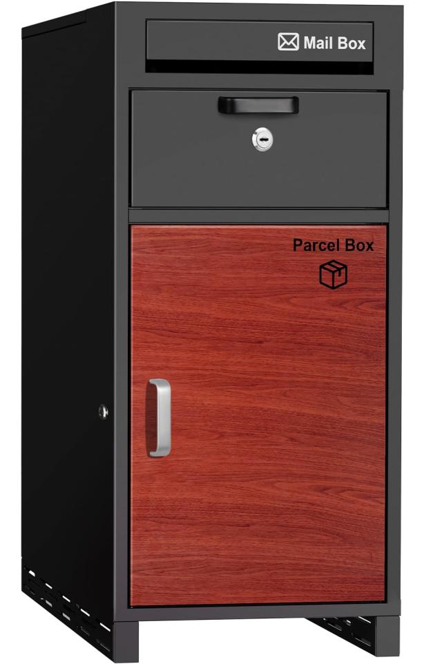 複数投函可能/大容量 140L VARNIC 宅配ボックス 宅配BOX 組み立て不要 防水 屋外 置き配 大容量 ポスト付き 郵便受け 簡単設置 両開扉 盗難防止 大型 戸建て用 個人宅 (ブラック)の通販は