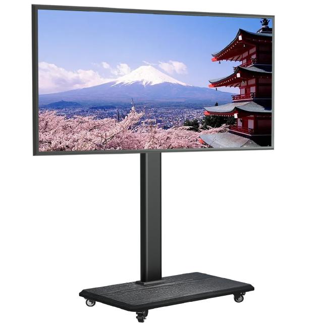 USX MOUNT テレビスタンド キャスター付き tvスタンド ハイタイプ 移動式テレビ台 壁掛け 耐荷重45kg VESA/横200〜600mm/縦100〜400mm壁掛け 32~65インチ対応 木製ベース 高さ調整可能 tv stand ラック左右回転30° 学校/病院/業務展示用/家用 ブラックの通販は 9,052円