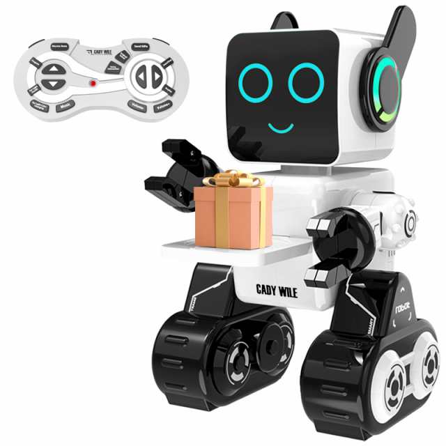 PRANITE ロボット、リモコン おもちゃ 男の子と女の子、音楽ダンス 録音可能 貯金箱付き プログラミング可能 話せる 動く 物を輸送可能 ペットロボット、英語 知育玩具、USBで充電可能、子供の日、クリスマス、誕生日などの贈り物に最適で (Large, ホワイト)の通販は
