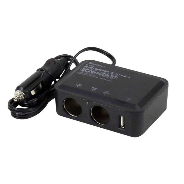 メルテック meltec 車載用 DCDCコンバーター デコデコ USBアクセサリーソケット陸式ターミナル DC24V USB1口1A 配線タイプ Meltec