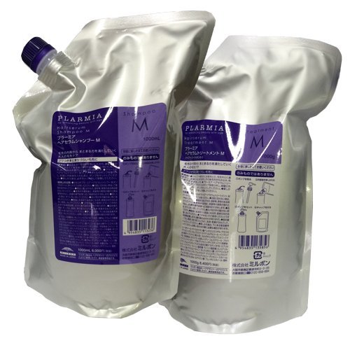 ミルボン MILBON プラーミア ヘアセラム シャンプーM＆トリートメントM 各1000mL レフィルセット