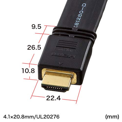 サンワサプライ フラットHDMIケーブル 10m ブラック KM-HD20-100FK_5