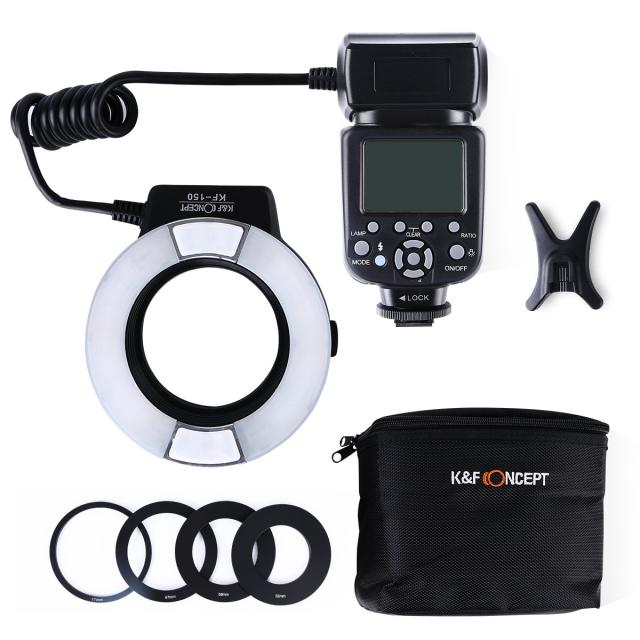 KF Concept スピードライト カメラフラッシュ TTL対応マクロリングフラッシュ Canon用 KF-150C Nikon用 KF-150N 12,410円