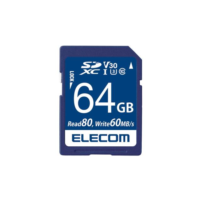 エレコム SD Cカード データ復旧サービス付 ビデオスピードクラス対応 UHS-I U3 80MB s
