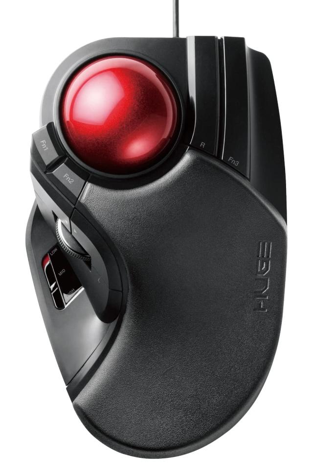 エレコム マウス ワイヤレス レシーバー付属 トラックボール 大玉 8ボタン チルト機能 ブラック M-HT1DR BK