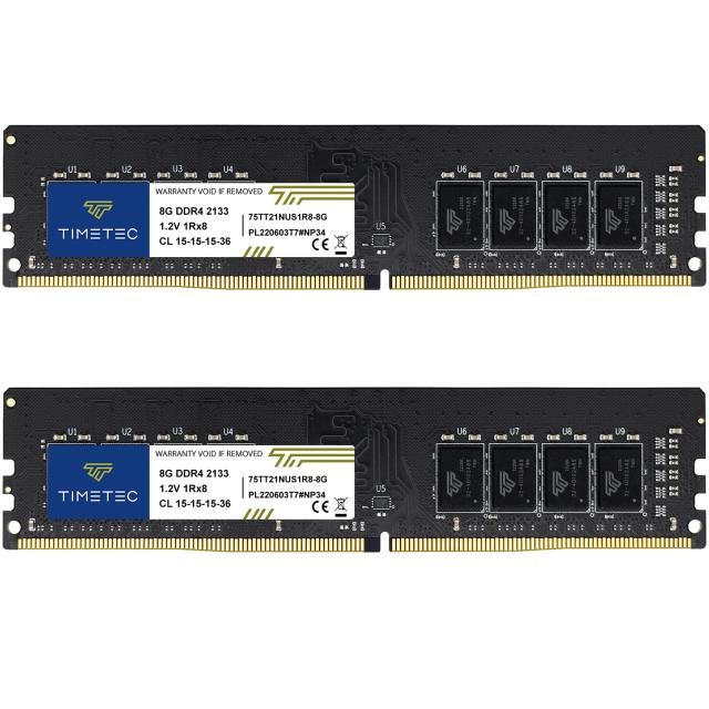 Timetec 16GB KIT(8GBx2枚) DDR4 デスクトップPC用メモリ 2133MHz(PC4-2133P) PC4-17000 UDIMM 288 Pin 1.2V CL15