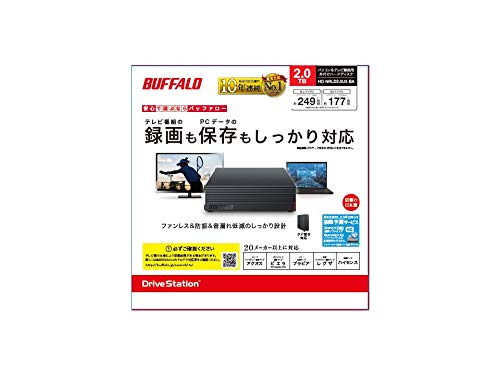 バッファロー HD-NRLD2.0U3-BA 2TB 外付けハードディスク メカニカルハードデイスク ドライブ スタンダードモデル ブラック_1