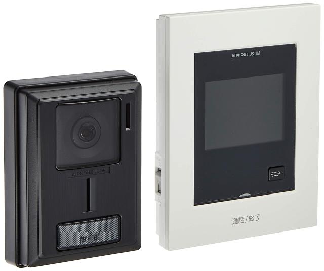 アイホン インターホン ドアホン テレビドアホン カメラ付き玄関子機 モニター付き親機 わかりやすい画面表示 カメラレンズ調整可能 AC電源直結式 JS-12
