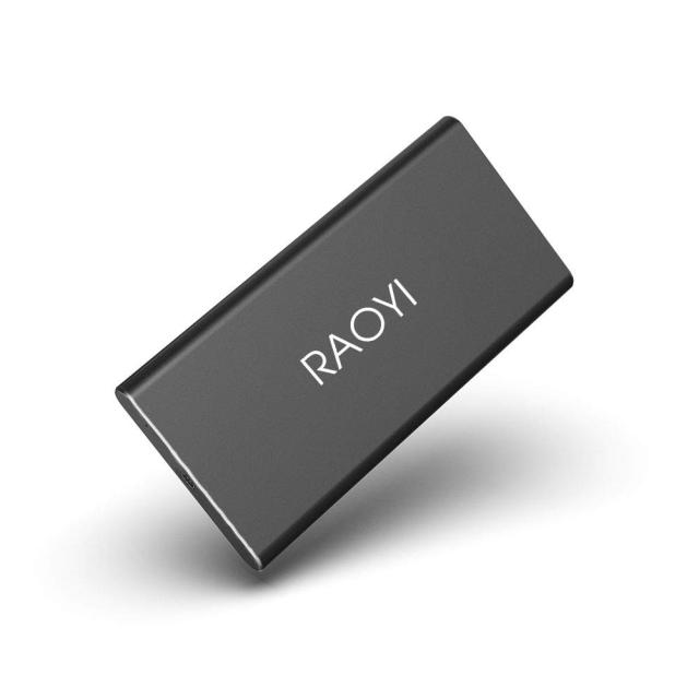 RAOYI 外付けSSD USB3.1 Gen2 ポータブルSSD 転送速度最大550MB 秒 PS4動作確認済 超薄型 超高速Type-A Type-C 耐衝撃 防滴 黒