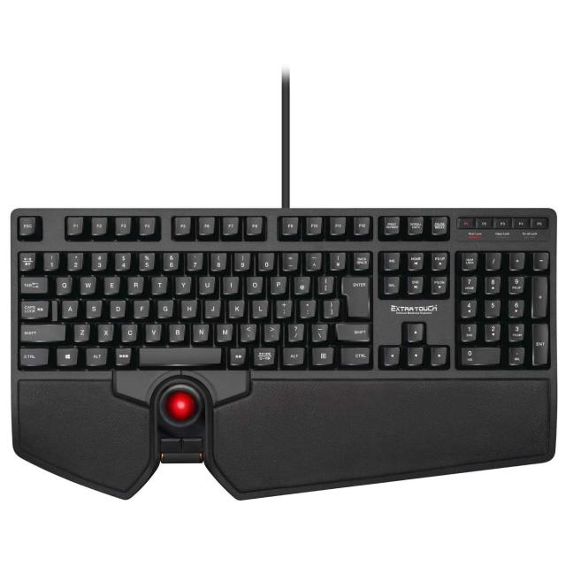 エレコム USB トラックボール付キーボード ワイヤレス レシーバー付属 プレミアムメンブレン キー割り当て リストレスト ブラック TK-TB01DMBK