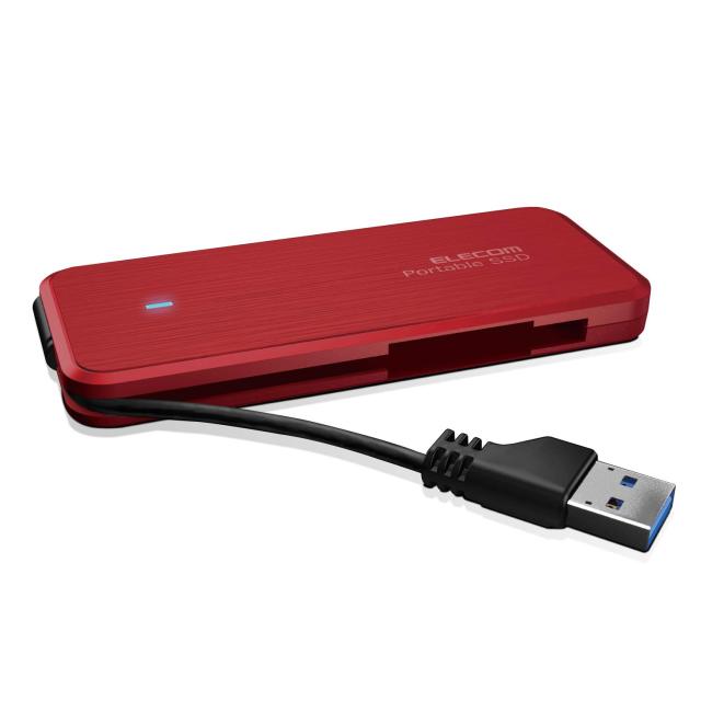 エレコム ポータブルSSD USB3.2 Gen1 対応 PS5 PS4 メーカー動作確認済 ケーブル収納 データ復旧サービスLite付
