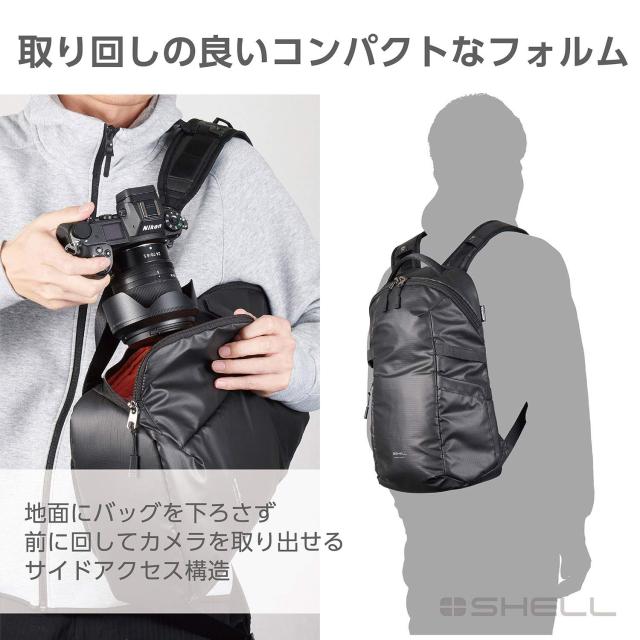 ハクバ HAKUBA カメラバッグ プラスシェル アーバンライト 02 バックパック S 都会的デザインの超軽量カメラバックパック ブラック 2SP-UL02BPSBK_3