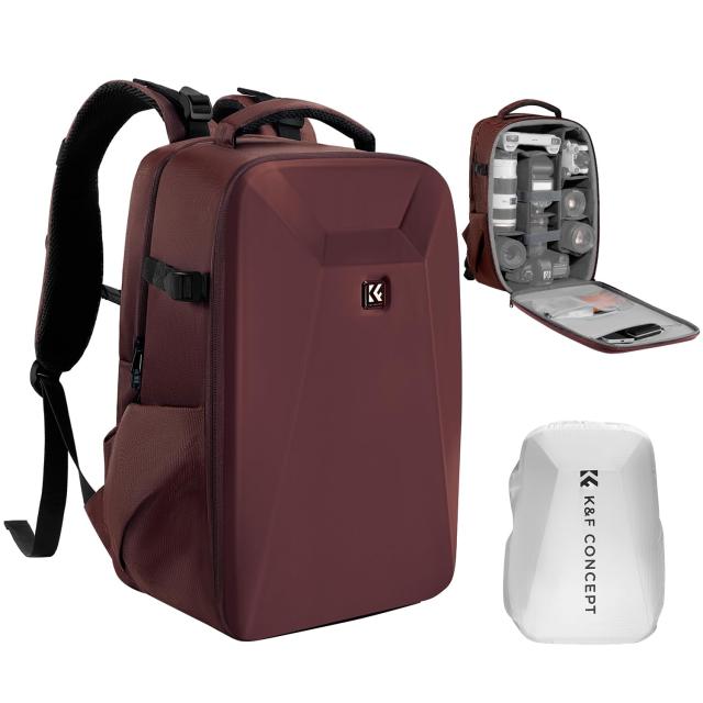 KF Concept カメラバッグ カメラリュック リュックサック 大容量 おしゃれ EVA耐衝撃 22L 16インチPC収納＆三脚収納可 一眼レフカメラバッグ