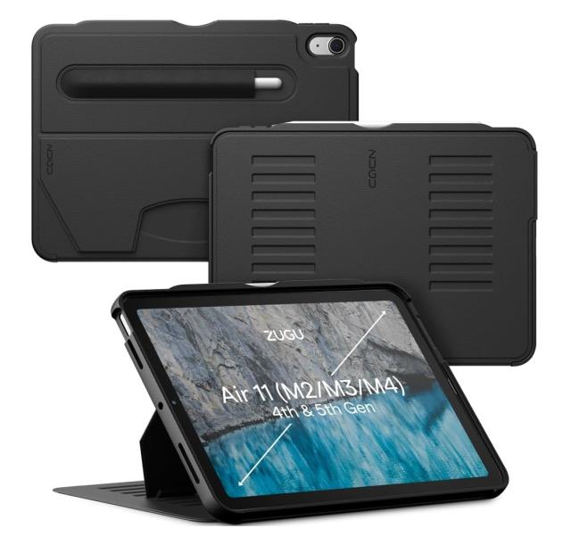 ZUGU CASE iPad Air ケース M4 2026  M3 2025 M2 2024 第5世代 第4世代 2022 2020 極薄 落下衝撃保護 8段階スタンド機能 ペンホルダー