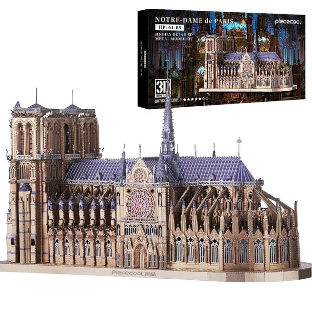 Piececool ピースクール 立体パズル 建物 メタリックナノパズル 3dメタルパズル 金属製模型 組み立てキット 接着剤不要 難易度5つ星 中級者 大人向け 飾り 置物