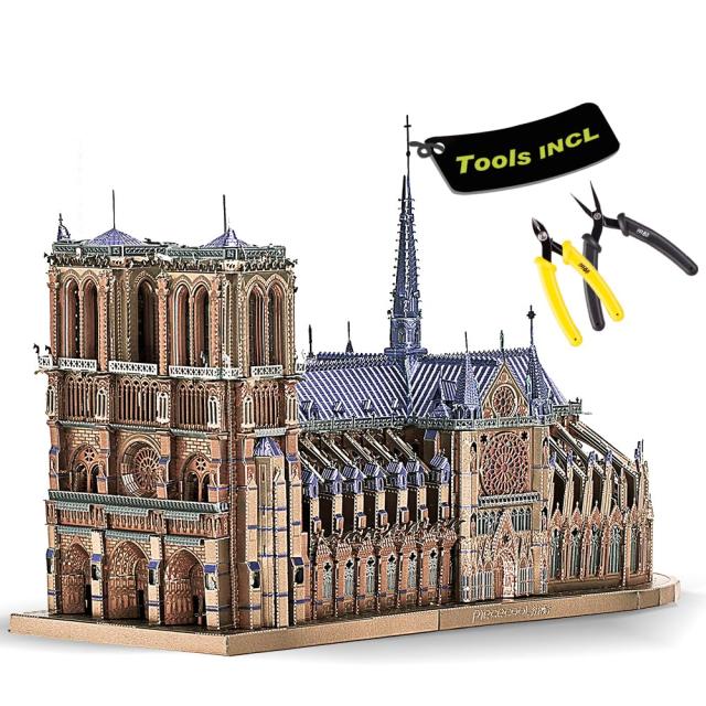 Piececool ピースクール 立体パズル 建物 メタリックナノパズル 3dメタルパズル 金属製模型 組み立てキット 接着剤不要 難易度5つ星 中級者 大人向け 飾り 置物_3