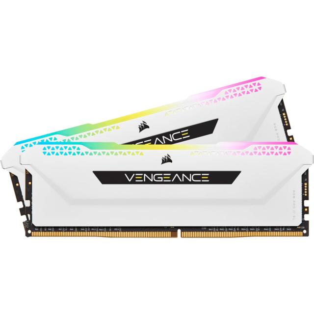 CORSAIR VENGEANCE RGB PRO SL DDR4 メモリ 32GB（16GB×2）最大3600MHz対応 Intel XMP対応 CL18 デスクトップPC用 ホワイト CMH32GX4M2D3600C18W