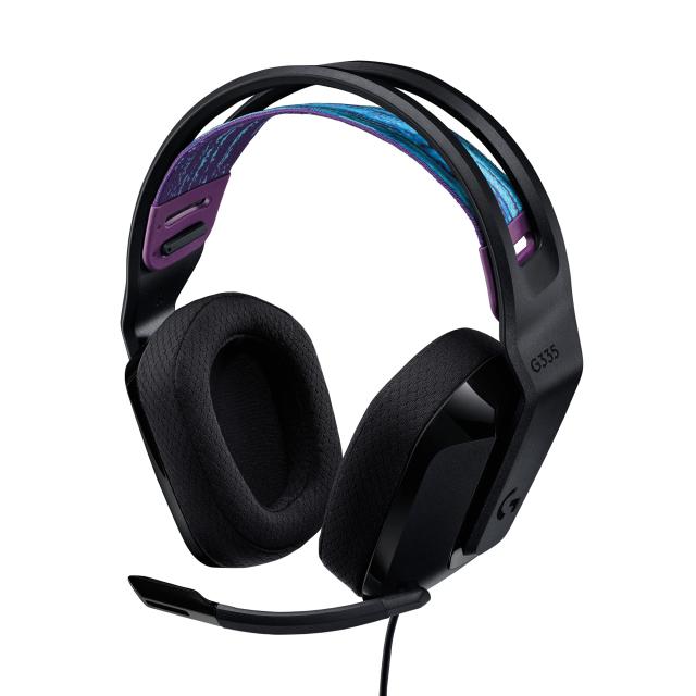 Logicool G ゲーミングヘッドセット G335 ゲーミング ヘッドセット 有線 軽量 3.5mm 立体音響 マウスパッド G240 クロス表面 G240f ステレオ 2.1ch
