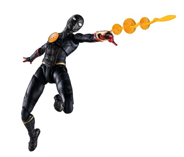 TAMASHII NATIONS メーカー初回特典つき S.H.フィギュアーツ スパイダーマン [ブラックゴールドスーツ] (スパイダーマン:ノー・ウェイ・ホーム) 約150mm ABSPVC製 塗装済み可動フィギュア