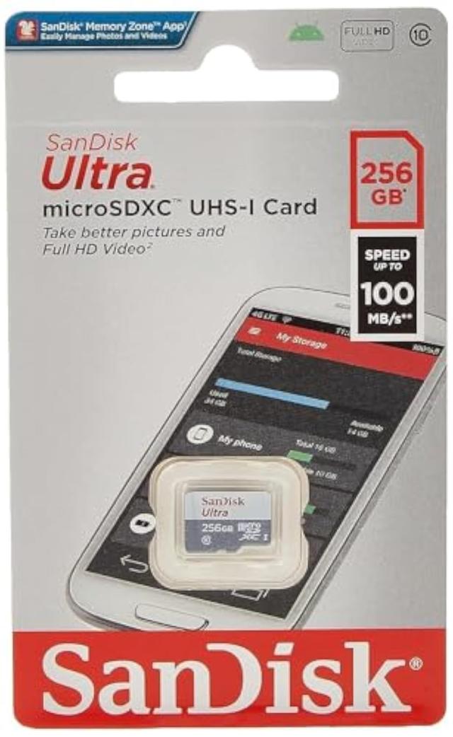SANDISK - カード 256GB ウルトラライト ホワイト/グレー マイクロSDXC 100MB/S クラス10 UHS-I SDSQUNR-256G-GN3MN 海外パッケージ品