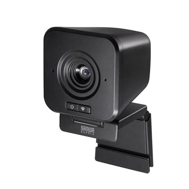 サンワサプライ WEBカメラ ワイヤレス USB Aコネクタ Full HD 画角65° 通信距離約20m カメラ用三脚穴内蔵 CMS-V65BK