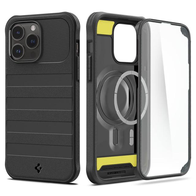 Spigen iPhone 14 Pro ケース MagSafe 対応 360°全面保護 [ケース+ガラスフィルム] マグネット搭載 米軍MIL規格取得 耐衝撃 三層構造 カメラ保護 傷防止 衝撃吸収