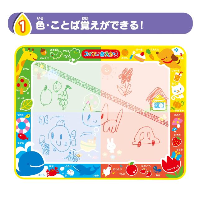 スイスイおえかき カラフルシート ローラースタンプセット(2022年発売モデル) 青色、緑色、黄色、オレンジ色 1823109_1