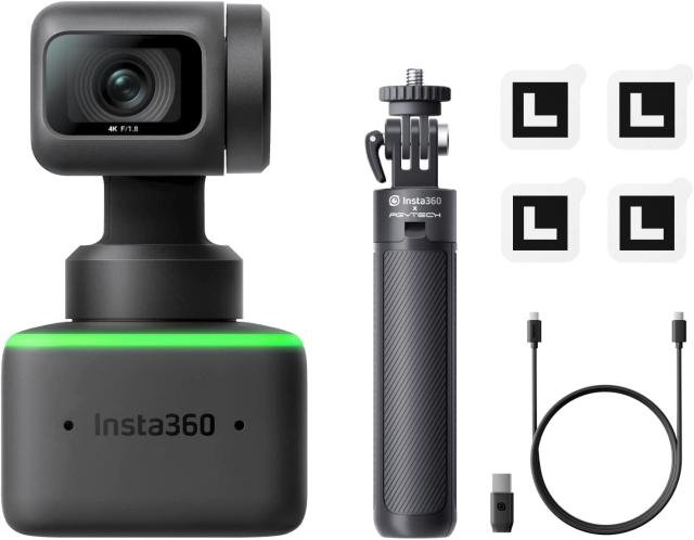 Insta360 Link Webカメラ 4K PTZウェブカメラ 1 2インチセンサー AI追跡 3軸ジンバル ジェスチャー制御 HDR 位相差オートフォーカス 自動露出技術 自動ズーム