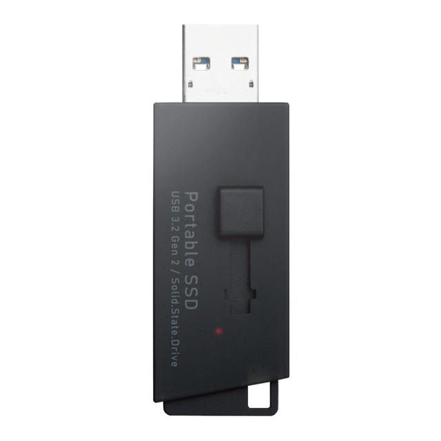 エレコム 外付けSSD 500GB USB3.2(Gen1) PS5/PS4(メーカー動作確認済) 抗菌 抗ウイルス加工 ブラック ESD-EHL0500GBK