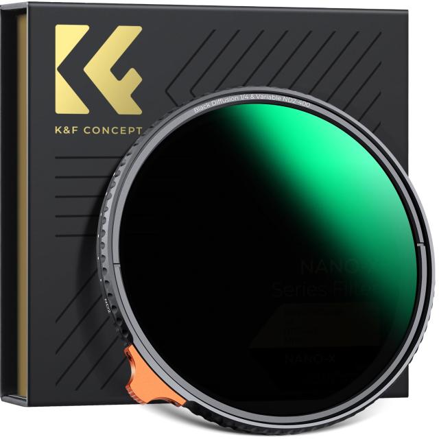 KF CONCEPT ND2-ND400ブラックミスト1 4 レンズフィルター 可変NDフィルター 2in1 一枚二役 多機能フィルター 両面28層ナノコーティング 防カビ 防水撥油キズ防止