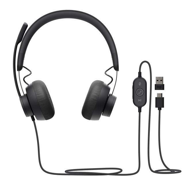 ロジクール 有線 USB ヘッドセット ノイズキャンセリング マイク付き Zone Wired ZONEWUC Zoom Skype 対応 USB USB-C Mac PC パソコン ヘッドフォン ヘッドホン 国内 2年間メーカー保証 ブラック