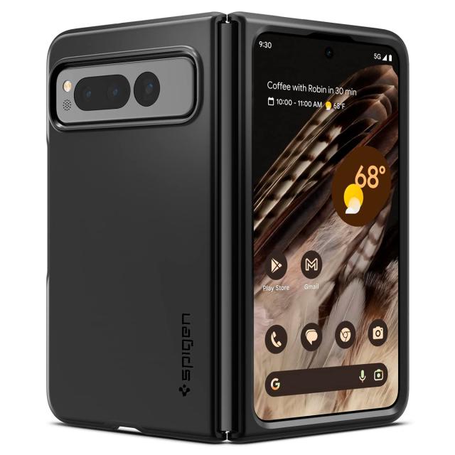 Spigen Pixel Fold ケース 極薄 レンズ保護 擦り傷防止 薄型カバー 軽量 指紋防止 シンプル マット仕上げ ワイヤレス充電対応 シン・フィット ACS05919 (ブラック)