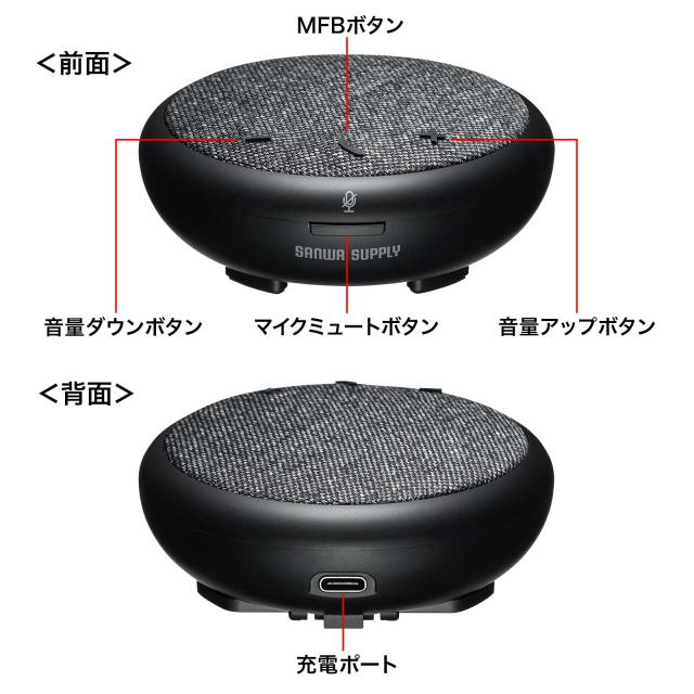 サンワサプライ Bluetooth会議スピーカーフォン（個人向け） MM-BTMSP4_2