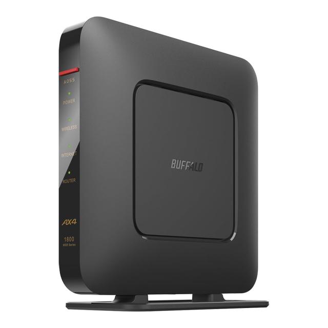 バッファローWiFi ルーター無線LAN Wi-Fi 6 11ax / 11ac AX1800 573+1201Mbps 日本メーカー LANケーブル同梱 iPhone 16e / 16 / 15 / 14 / Nintendo Switch / PS5 動作確認済み エコパッケージ WSR-1800AX4P/NBK