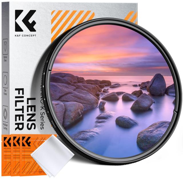 KF CONCEPT ND2-2000 可変NDフィルター 減光量調整 11段階調節可能 光学ガラス 18層コーティング 薄枠 3枚クリーニングクロス付き 動画撮影に最適 Nano-Klear