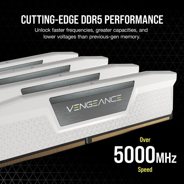 CORSAIR VENGEANCE DDR5 メモリ 32GB(16GB×2)最大6000MHz対応 Intel XMP対応 CL36 デスクトップPC用 ホワイト CMK32GX5M2E6000C36W_2