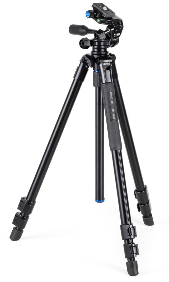 逆輸入モデル SLIK 三脚 PRO AL-523-3WFC ミラーレス 一眼レフカメラ対応 動画対応3ウェイ雲台 アルカスイス規格互換 ラバーグリップ 水準器2個付