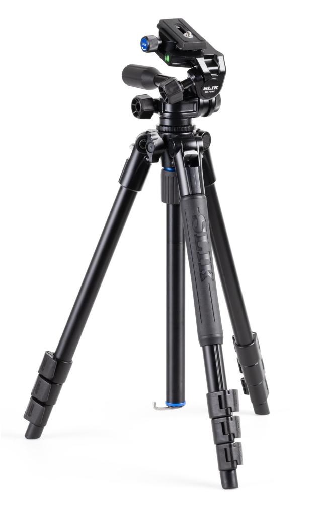 逆輸入モデル SLIK 三脚 PRO AL-523-3WFC ミラーレス 一眼レフカメラ対応 動画対応3ウェイ雲台 アルカスイス規格互換 ラバーグリップ 水準器2個付_1