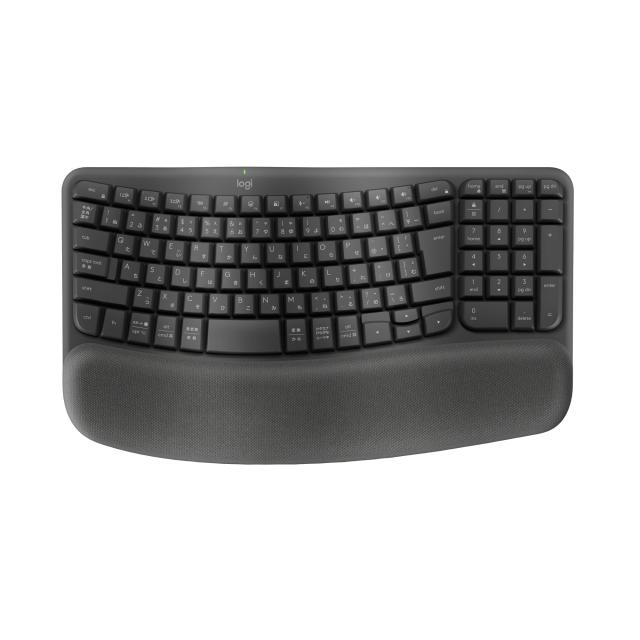 ロジクール WAVE KEYS K820 疲れにくい エルゴノミックキーボード Bluetooth Logi Bolt 日本語配列 ワイヤレスキーボード ワイヤレス 無線 テンキー パームレスト