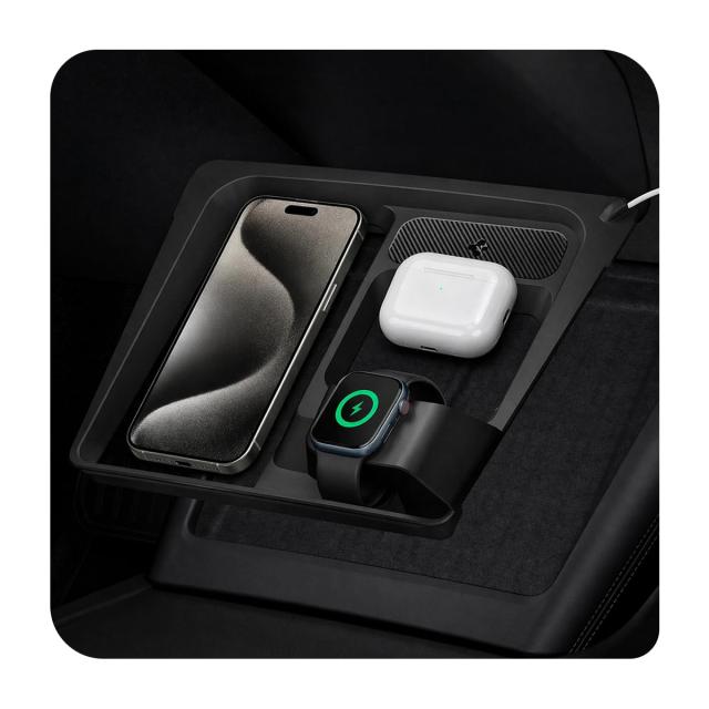 Spigen Tesla 3 in 1 充電器ホルダー Tesla Model 3 Highland (2024) USBハブ 充電ケーブルホルダー センターコンソールオーガナイザー TO272H