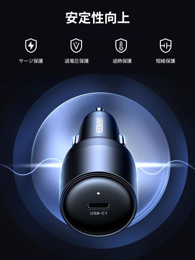 UGREEN 150Wシガーソケット USB C カーチャージャー 4ポートPD3.1 140w+PD3.0 30w+QC3.0 30W+SCP22.5W急速充電器 後部座席同時使用 PD3.1/PD3.0/PPS/QC4+QC4.0/FCP/SCP対応iphone17/15/14,Galaxy iPad MacBook ラップトップなどに_3