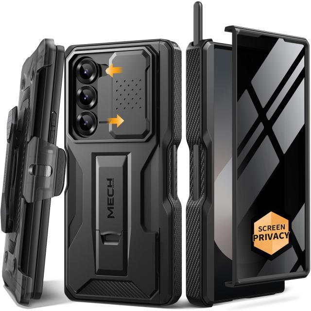 TONGATE for Z Fold 6 ケース Sペンスロット＆ヒンジ保護付き］ 強化ガラススクリーンプロテクター Samsung Gala y 6用フルボディ軍用落下スマホケース